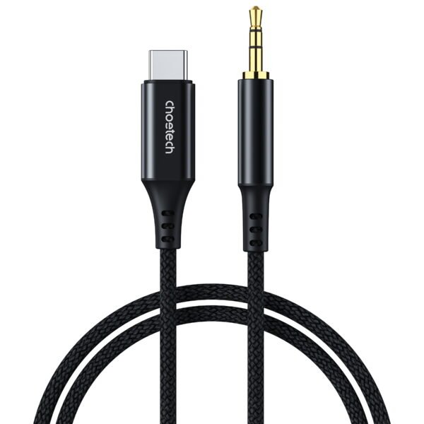 Choetech type-C to 3.5mm male audio cable 1m braid material black