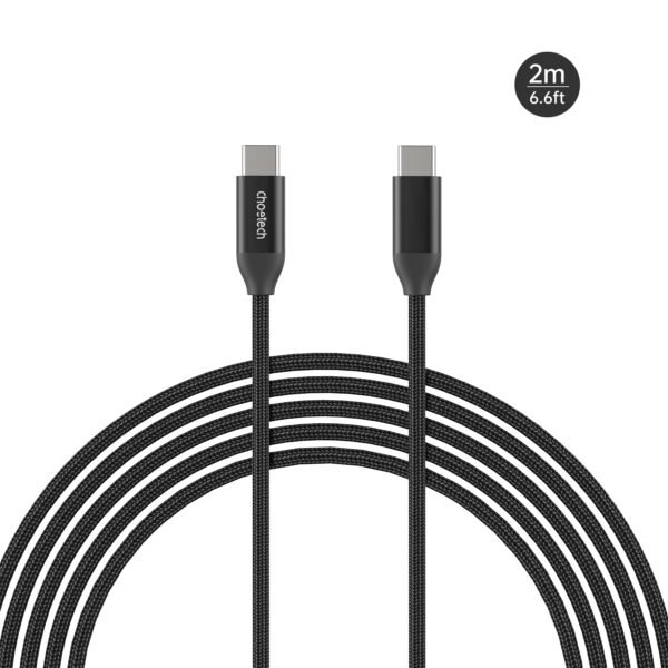 Choetech -100W USB-C Cable – 6ft Braided PD Fast Charging Cord