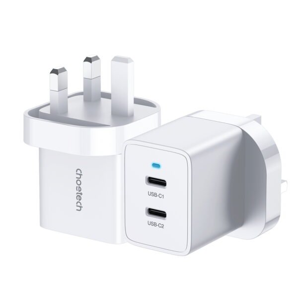 Choetech Dual  C PD40W wall Charger UK white